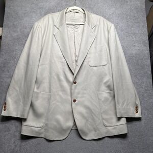 Barry Bricken Silk Blazer Beige Lightweight Classic Sport Coat Mens XL‎